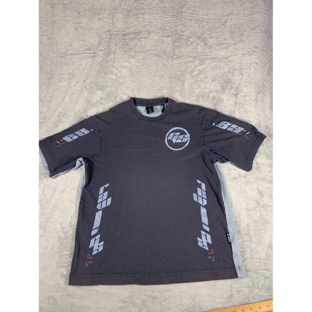 G-Star Raw T-Shirt Mens M Gray Crew Neck Short Sleeve Large printed graphics